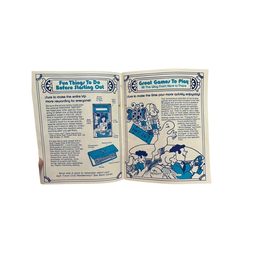 Gulf Travel Fun Book Kids OS Blue Good Vintage Road Trip Activity Game Ephemera - Picture 3 of 8
